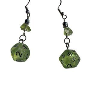 Light Green DnD Dice Dangling Earrings
